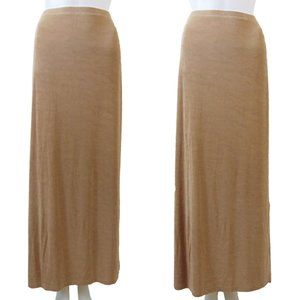 Kim&Co. Beige/Gold Stretch Maxi Skirt Size M/L